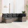 vidaXL Tuin Sofa Set met kussen 6 pcs Grijs Poly riet