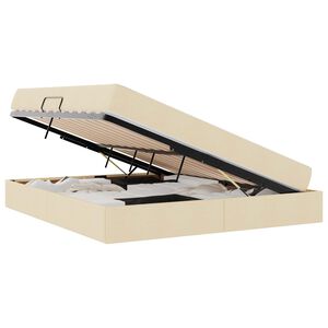 vidaXL Opbergbed met matras met matras Cr&egrave;me 160 x 200 cm Polyester