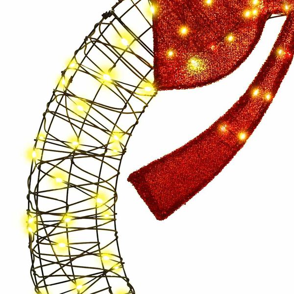 vidaXL Krans met 150 LED Warmwit 120 cm Rattan