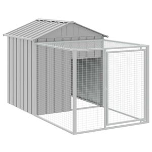 vidaXL Kippenhok met ren lichtgrijs 117x201x123 cm gegalvaniseerd staal
