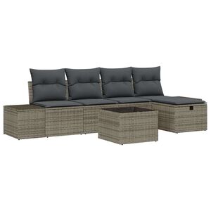 vidaXL Bankstel 5 st poly rattan