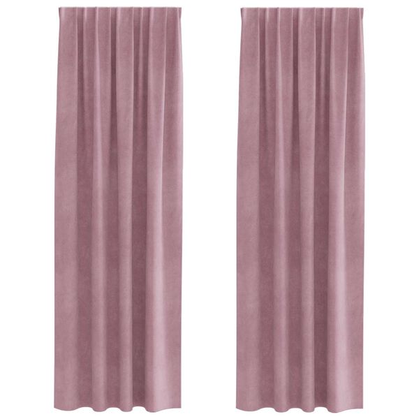 vidaXL Verduisterende gordijnen 2 pcs Donkerroze 140 x 245 cm Fluweel