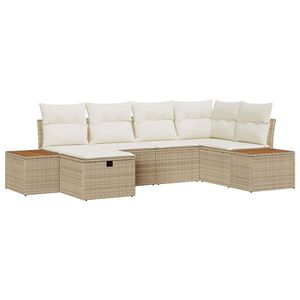 vidaXL Tuin Sofa Set Beige poly rattan