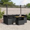 vidaXL 7-delige Loungeset met kussens poly rattan zwart