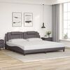 vidaXL Bedframe "Viana" zonder matras kunstleer grijs 200x200 cm