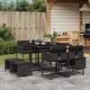 vidaXL 9-delige Tuinset poly rattan zwart