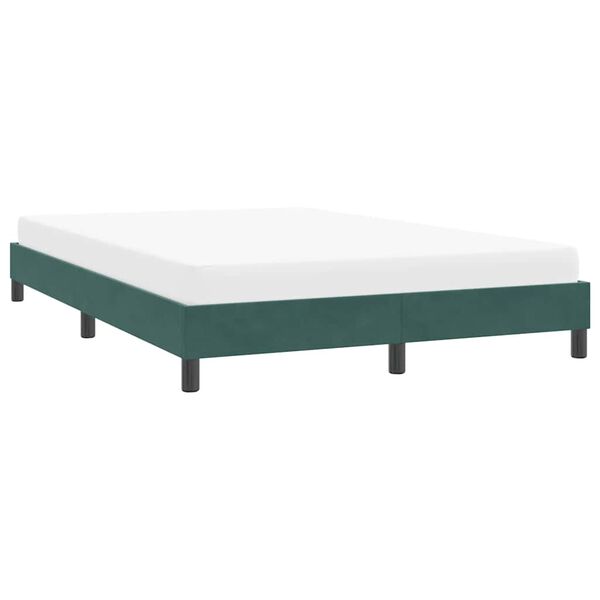vidaXL Bedframe zonder matras 160x210 cm fluweel donkergroen