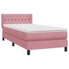 vidaXL Boxspring met matras fluweel roze 90x220 cm