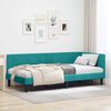 vidaXL Hoekbedframe met hoofdeinde Turquoise 100 cm x 200 cm Fluweel