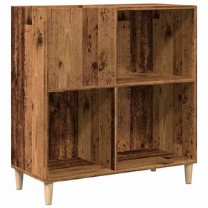 vidaXL Platenkast 84,5x38x89 cm bewerkt hout oud houtkleurig