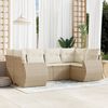 vidaXL 6-delige Loungeset met kussens poly rattan beige