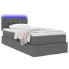 vidaXL Opbergbed met LED met matras Donkergrijs 90 x 190 cm Stof