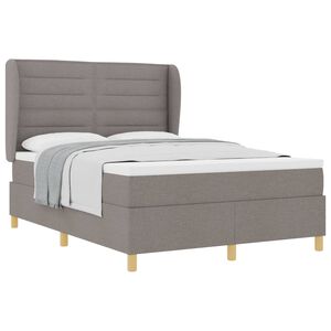 vidaXL Boxspringbed met Matras Donkergrijs 90x190 cm Taupe Stof