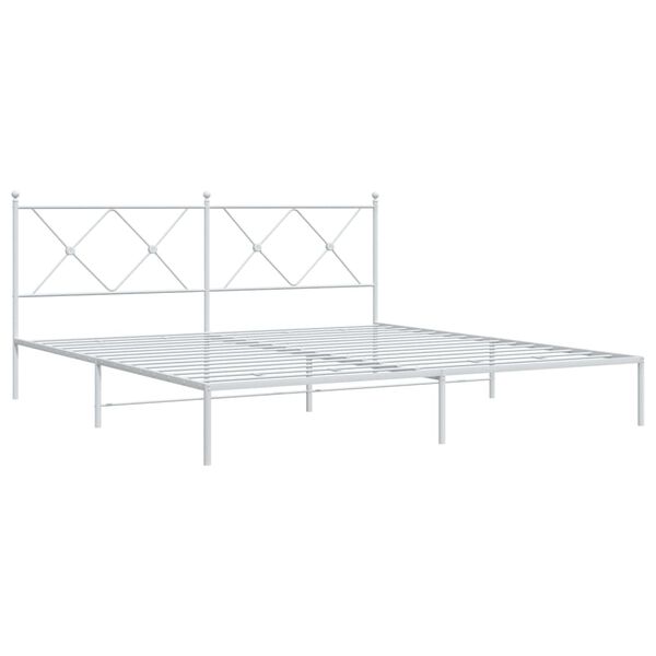 vidaXL Bedframe met hoofdbord metaal wit 180x200 cm