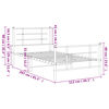 vidaXL Bedframe met hoofd- en voeteneinde metaal wit 107x203 cm