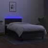 vidaXL Boxspring met matras en LED stof zwart 80x200 cm