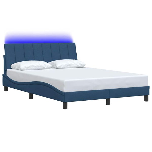 vidaXL Bedframe zonder matras "Hanko" stof blauw 140x190 cm
