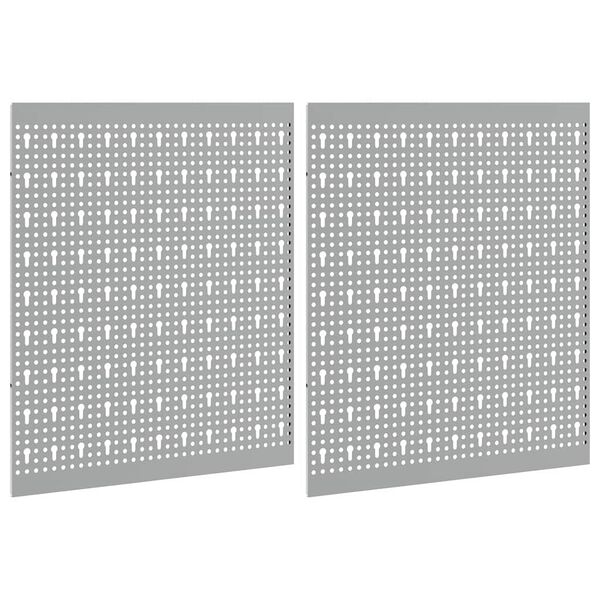 vidaXL Opslagbank 2 pcs Grijs 100 x 1 x 60 cm Poedergecoat staal