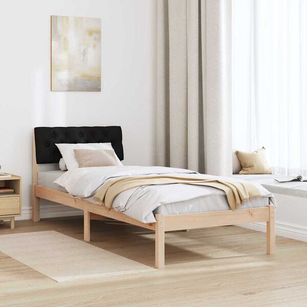 vidaXL Bedframe Bruin en zwart 80 x 200 cm Massief grenenhout