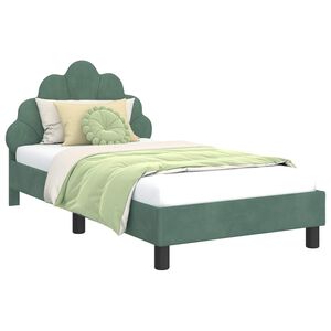 vidaXL Bedframe voor kinderen met hoofdbord Zeegroen 80 x 160 cm