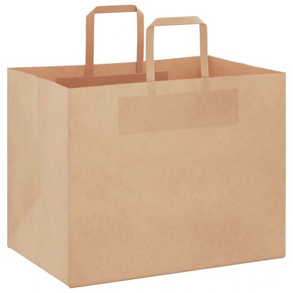 vidaXL Papieren zakken 250 st met hengsels 32x22x24 cm bruin