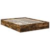 vidaXL Opslag bed met hoofdeinde Beton Grijs 150 x 200 cm Bewerkt hout