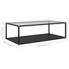 vidaXL Salontafel 120x60x35 cm gehard glas transparant en zwart