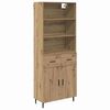 vidaXL Hoge kast 2 st Artisan Eiken 69,5 x 32,5 x 180 cm Bewerkt hout