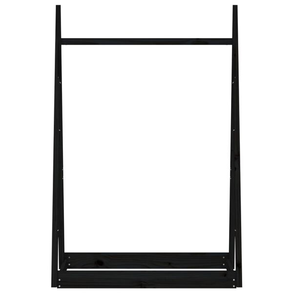 vidaXL Kledingrek 100x45x150 cm massief grenenhout zwart