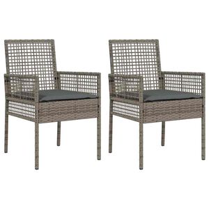 vidaXL Tuinstoel met kussen 2 pcs Grijs 55 x 53 x 85 cm poly rattan