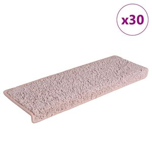 vidaXL Trapmatten 30 st 65x21x4 cm Wit en Roze Rechthoekige Rand