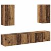 vidaXL Wand tv-kast Wandgemonteerd 3 pcs Oud Hout Bewerkt hout