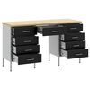 vidaXL Werk Cabinet met lade met opslag 3 pcs Zwart 150 x 55 x 85 cm