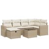 vidaXL 7-delige Loungeset met kussens poly rattan beige