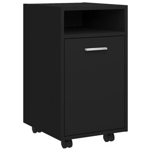 vidaXL Bijzetkast met wielen 33x38x60 cm bewerkt hout zwart