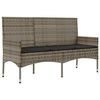 vidaXL 4-delige Loungeset met kussens poly rattan grijs