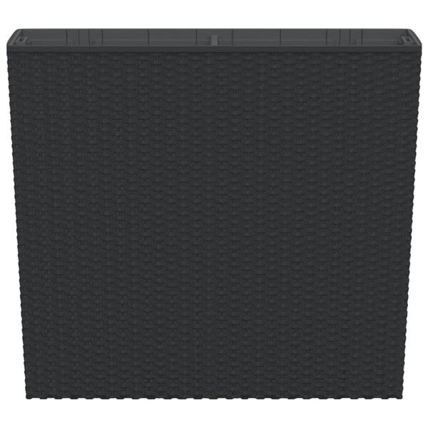 vidaXL Plantenbak met uitneembare bak rattan-look 12/44 L PP antraciet