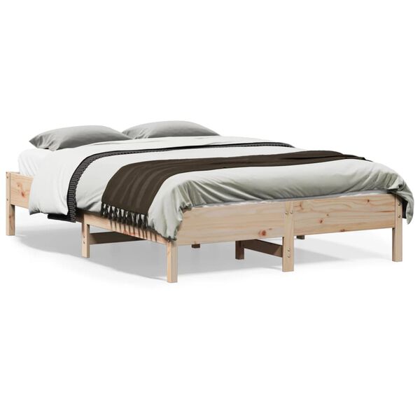vidaXL Bedframe zonder matras massief grenenhout 135x190 cm