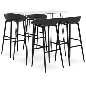 vidaXL 5-delige Barset wit en zwart