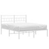 vidaXL Bedframe met hoofdbord metaal wit 120x190 cm