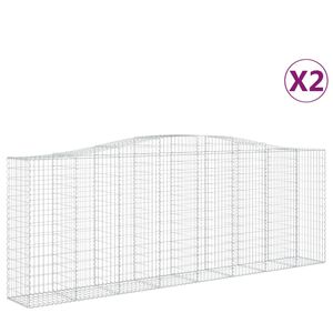 vidaXL Schanskorven 2 st gewelfd 400x50x140/160 cm ijzer