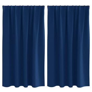 vidaXL Zwart-out Gordijnen met Ringen 2 st Donkerblauw 140 x 140 cm