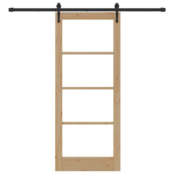 vidaXL Schuifdeur Natuurlijk en Zwart 83 x 202 cm