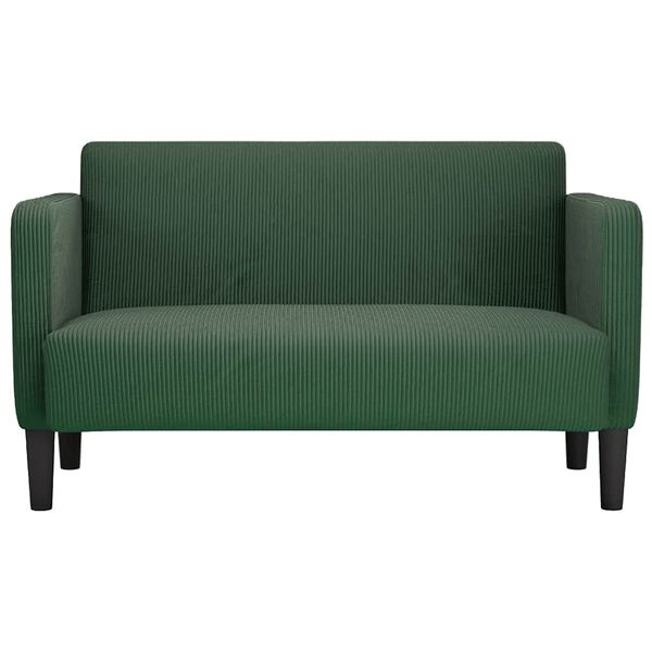 vidaXL Loveseat bank 109 cm corduroy stof donkergroen