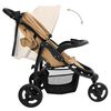 vidaXL Kinderwagen met 3 wielen staal taupe en zwart