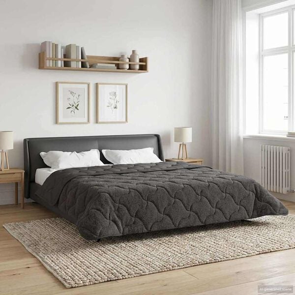 vidaXL Vol jaar dekbed Gekwilt Antraciet 200 x 200 cm