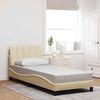 vidaXL Bedframe zonder matras "Hanko" 90x190 cm stof cr&egrave;mekleurig