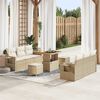 vidaXL Tuin Sofa Set met kussen met opslag 9 pcs beige en cr&egrave;mekleurig