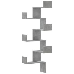 vidaXL Hoekwandschap 45x45x147 cm bewerkt hout betongrijs