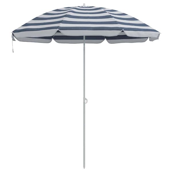 vidaXL Strandparasol Blauw en Wit 206 x 206 x 212 cm